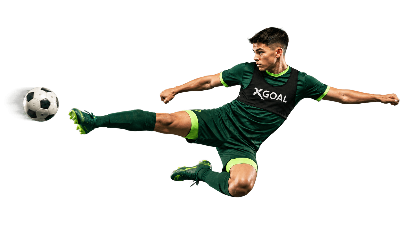 Football player wearing XGoal GPS tracker vest for top speed and distance monitoring